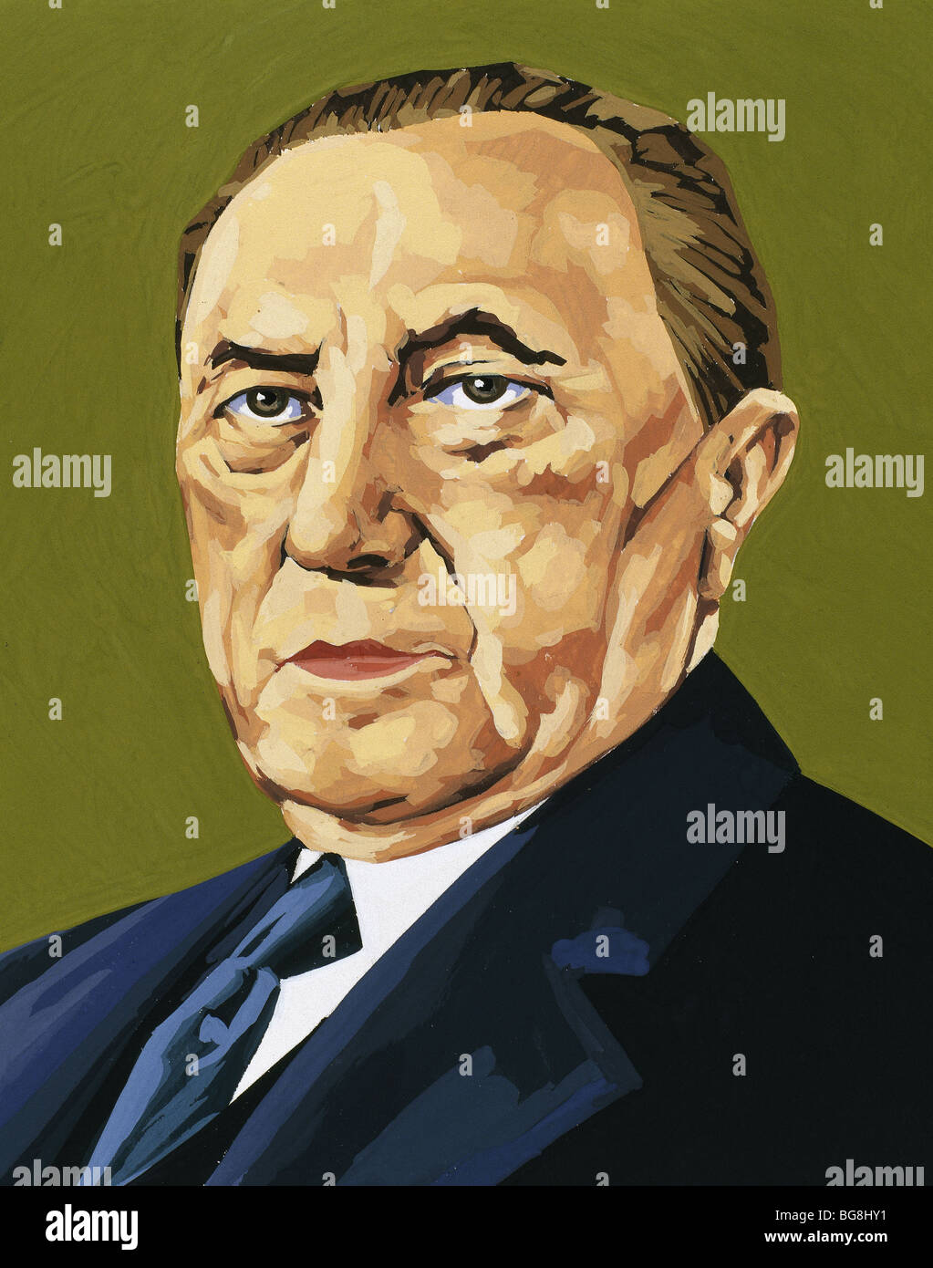 Adenauer, Konrad (1876-Rhöndorf, Köln 1967). Deutscher Politiker, einer der Gründer der Demokratischen Partei. Stockfoto