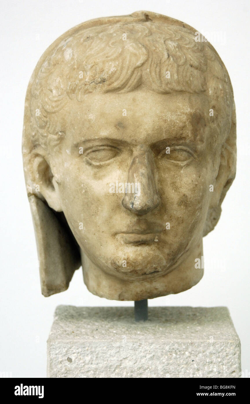 Tiberius (Tiberius Julius Caesar) (Rom, ca. 42 v. Chr.-Misena, 37 n. Chr.). Roman Emperor (12-37) der Julio-Claudian Dynastie. Stockfoto