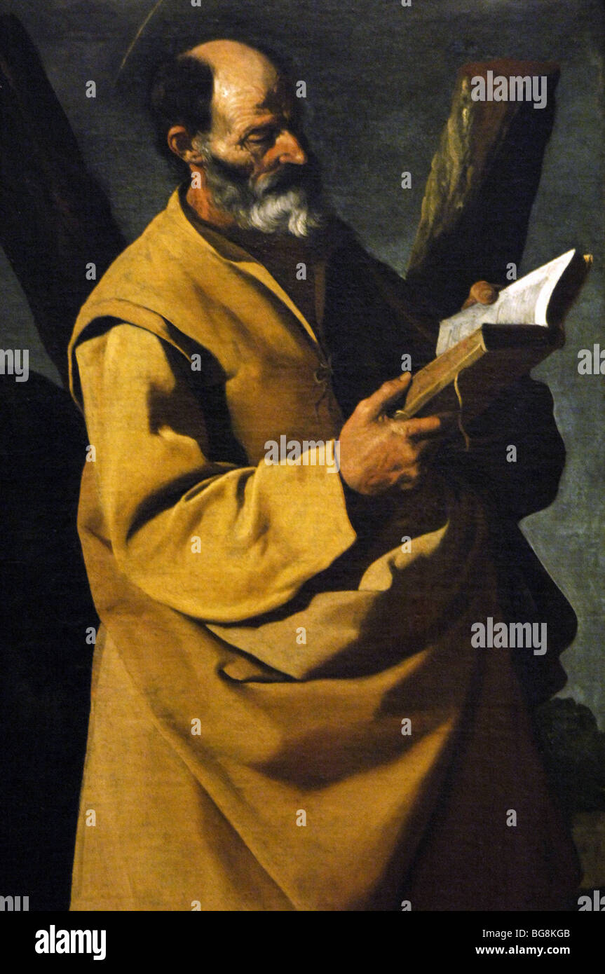 Zurbarán, Francisco de (Fuente de Cantos, 1598-Madrid, 1664). Spanischer Maler. Saint Andrew, c. 1635-1640. Detail. Stockfoto