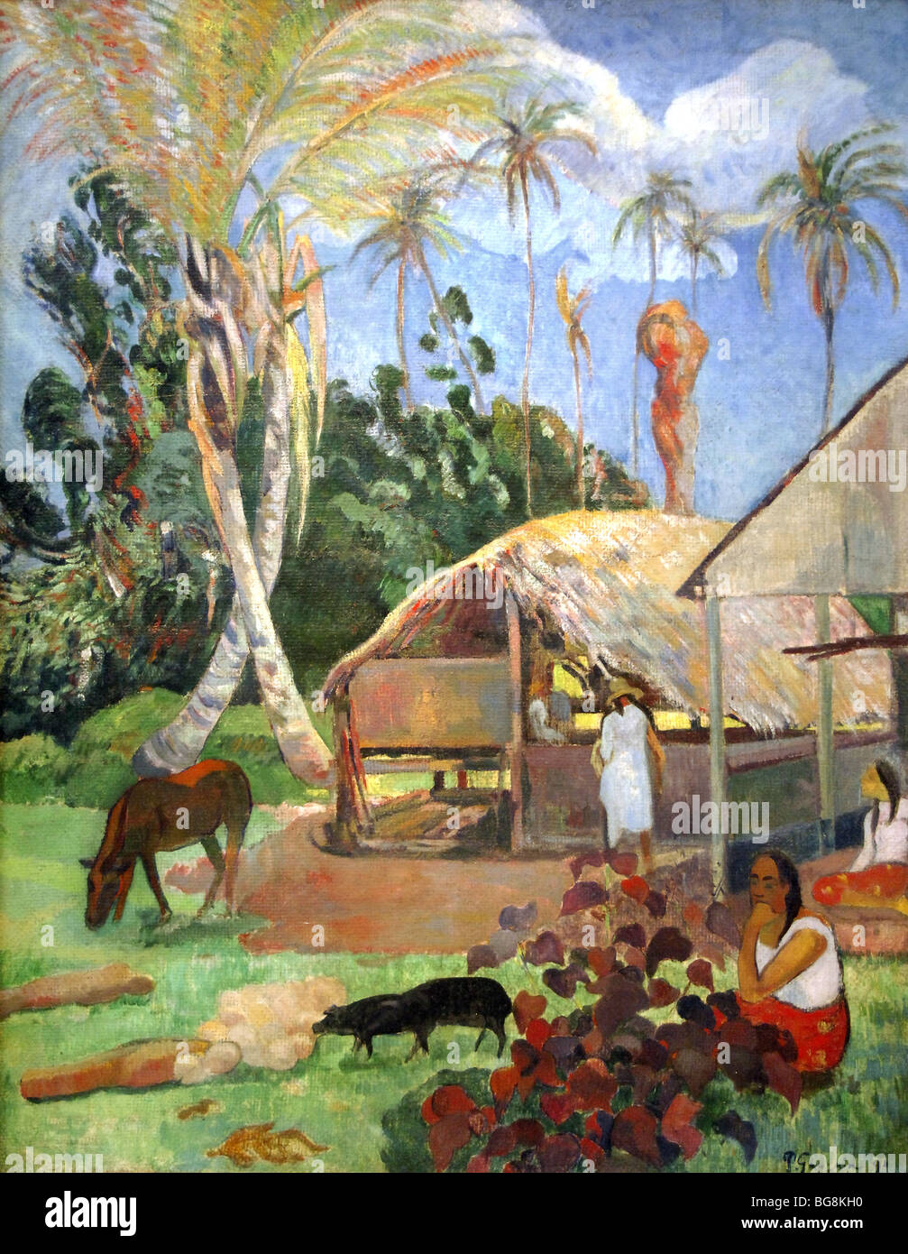 Gauguin, Paul (1848-1903). Französischer Maler. Schwarze Schweine, 1891. Öl auf Leinwand. Stockfoto