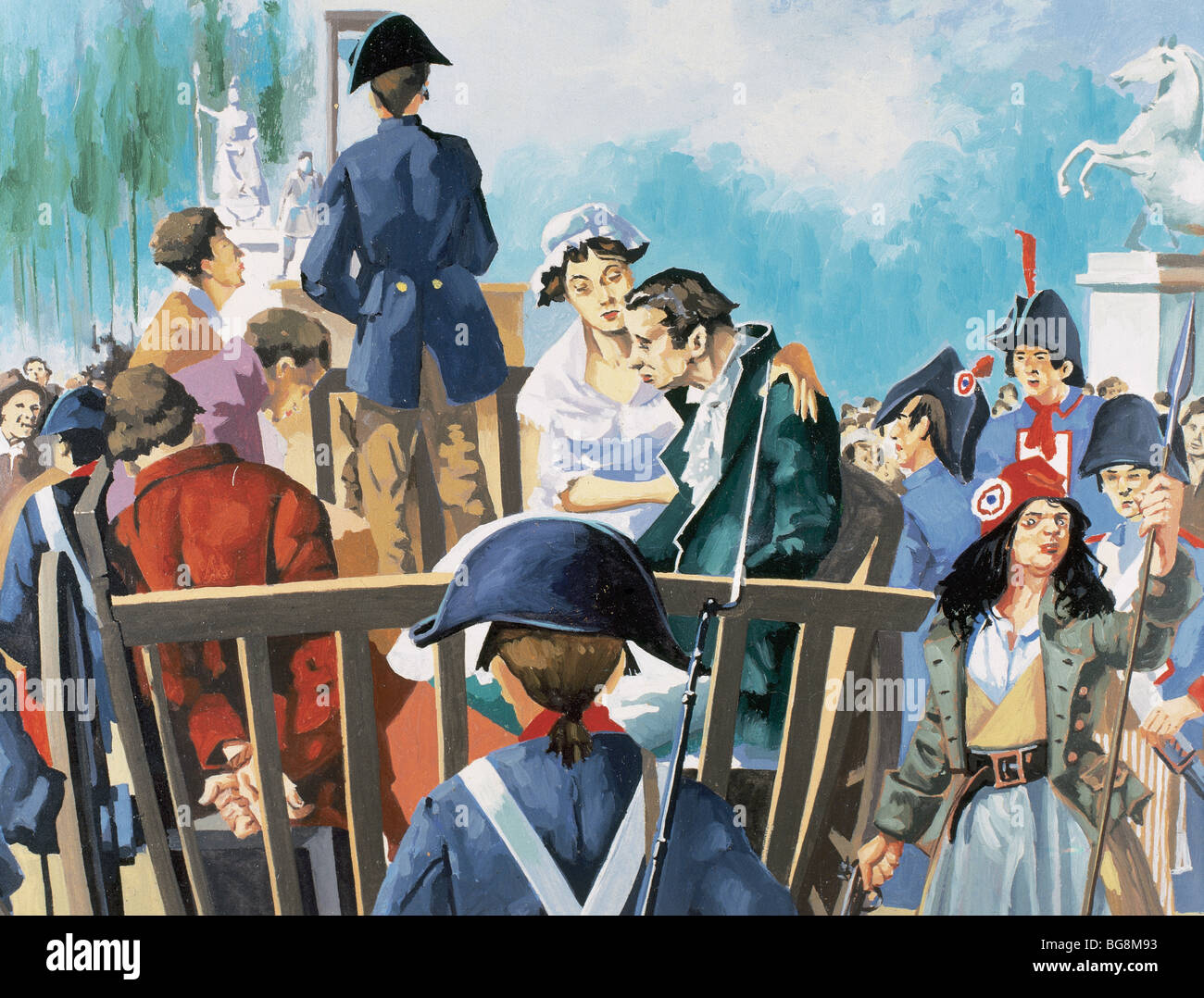 Roland, Jeanne-Marie Phlipon namens Madame Roland (Paris 1754-Paris, 1793). Französin. Madame Roland geht auf die Guillotine. Stockfoto