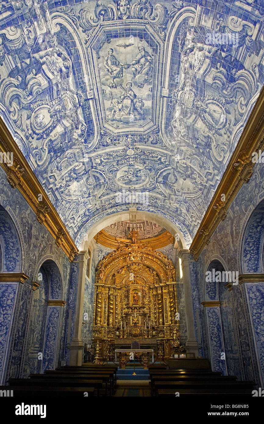 Saint Lawrence Matos Kirche (Igreja São Lourenço de Matos).  Innenansicht Almancil.  Portugal. Stockfoto