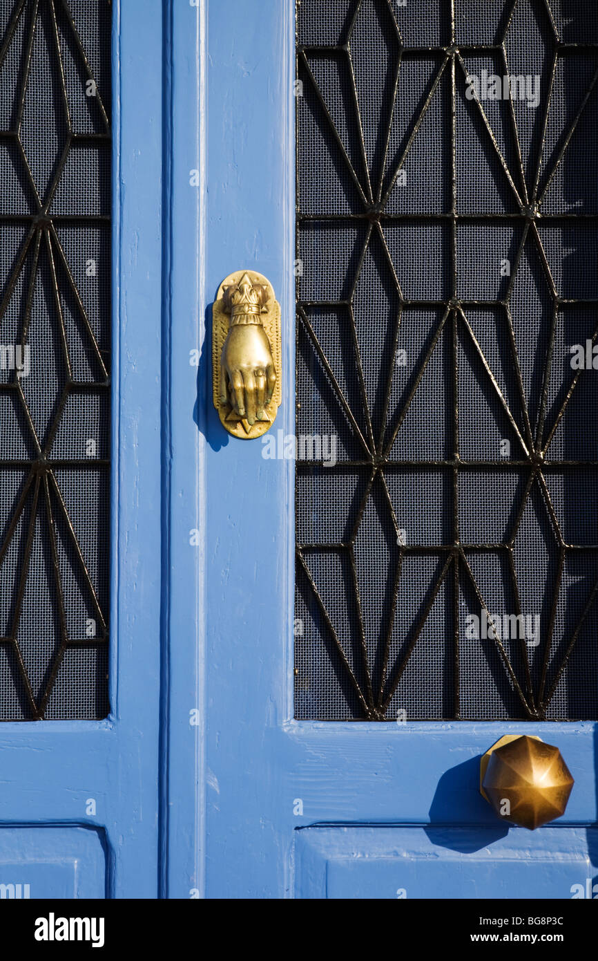 Eine traditionelle griechische Tür Skopelos Stadt Griechenland Stockfoto