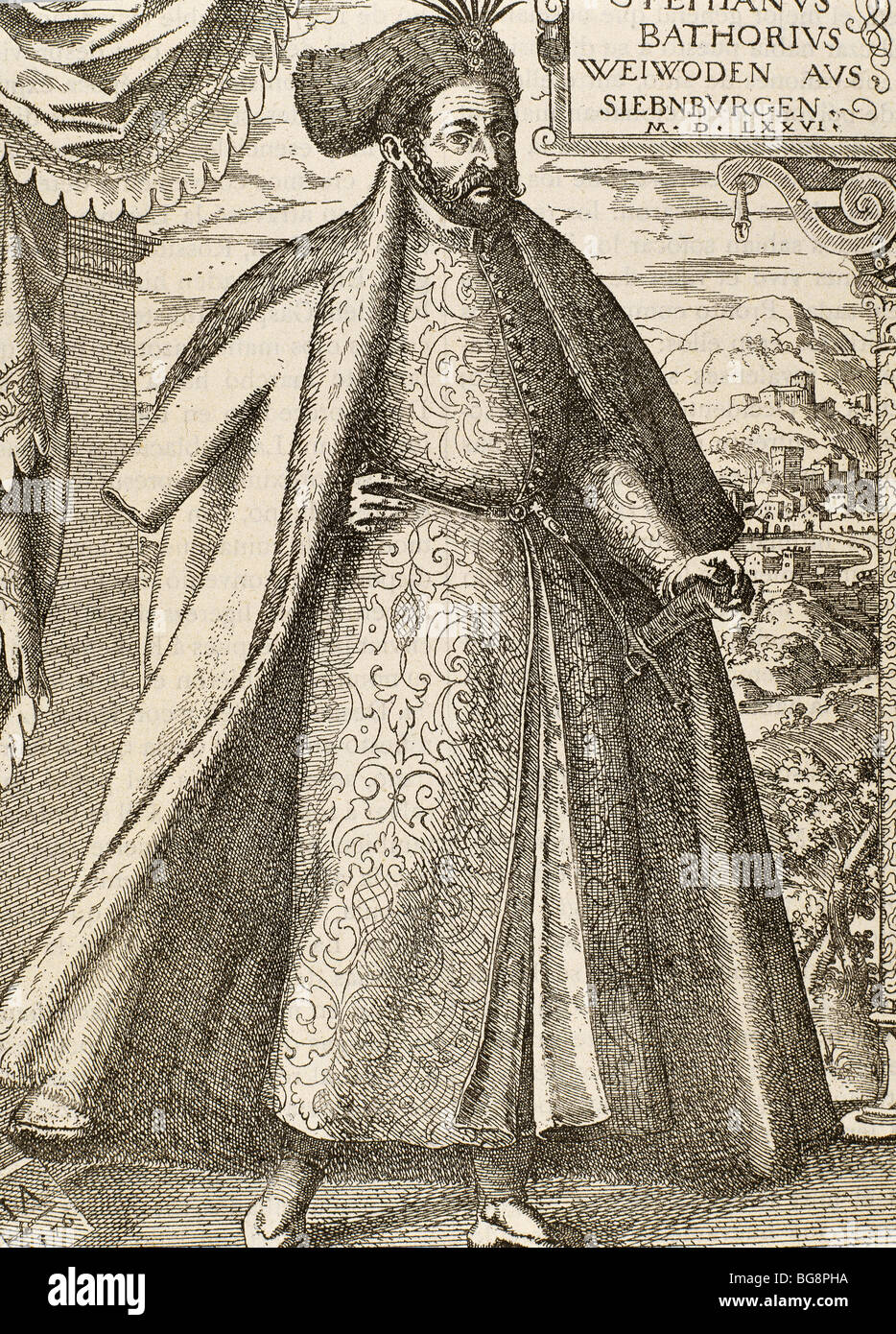 Bathory, Stephen ich (1533-1586). König von Polen (1575-1586). Gravur. Stockfoto