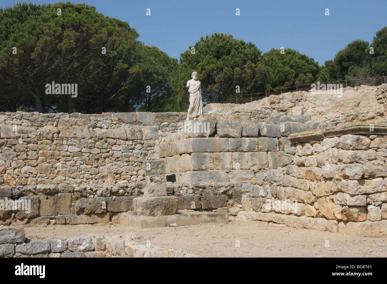 Statue des Asklepios.  Emporium (Ampurias). Girona. Katalonien. Spanien. Stockfoto
