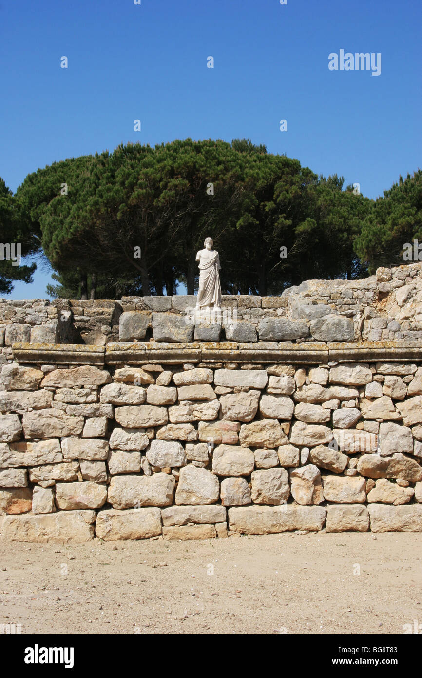Statue des Asklepios.  Emporium (Ampurias). Girona. Katalonien. Spanien. Stockfoto
