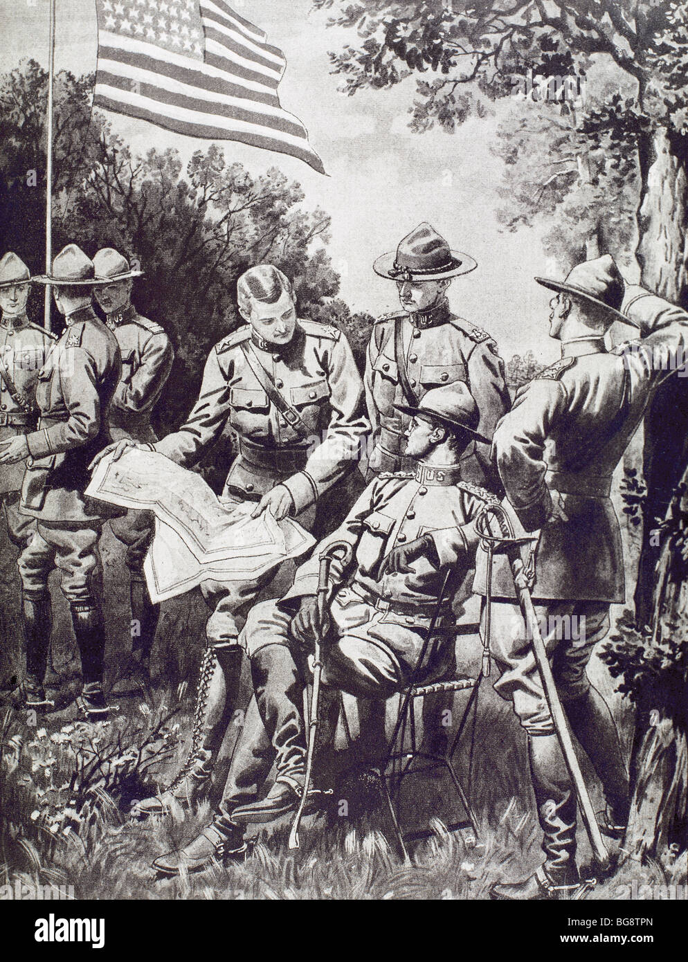 ERSTER WELTKRIEG (1914-1918). Am 5. April 1917 erklärt der USA den Krieg der Mittelmächte. Amerikanischen Militärs in Kampagne. Stockfoto