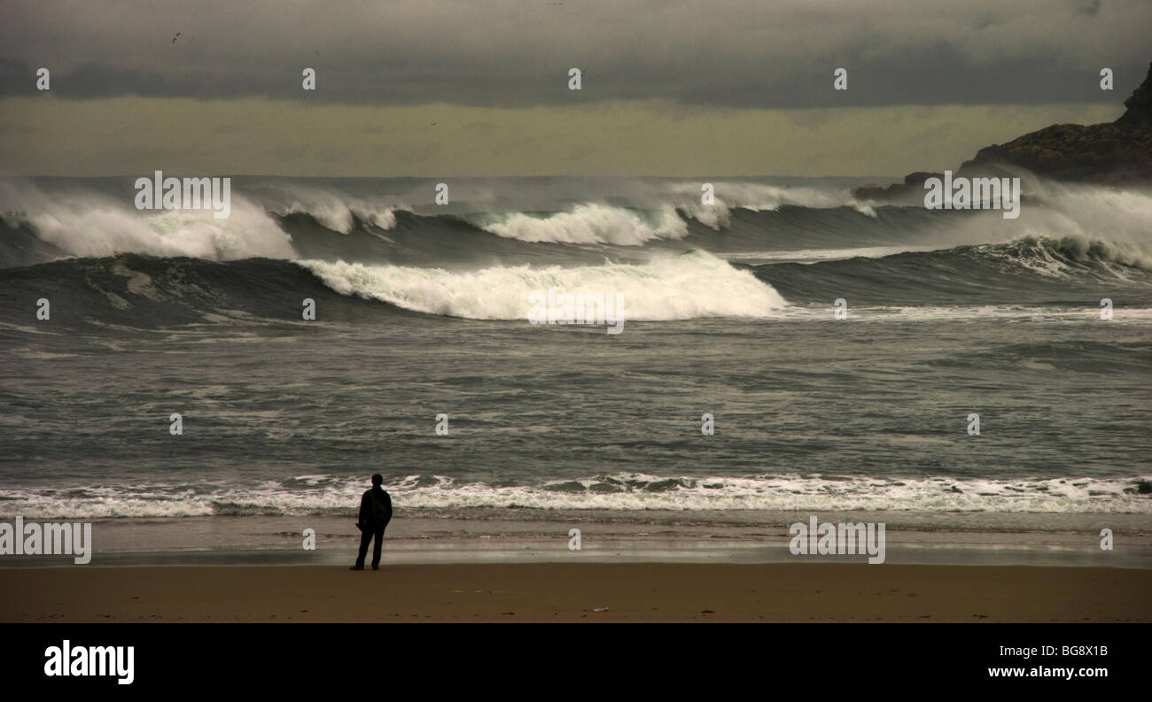 Zurriola Strand, San Sebastian Stockfoto