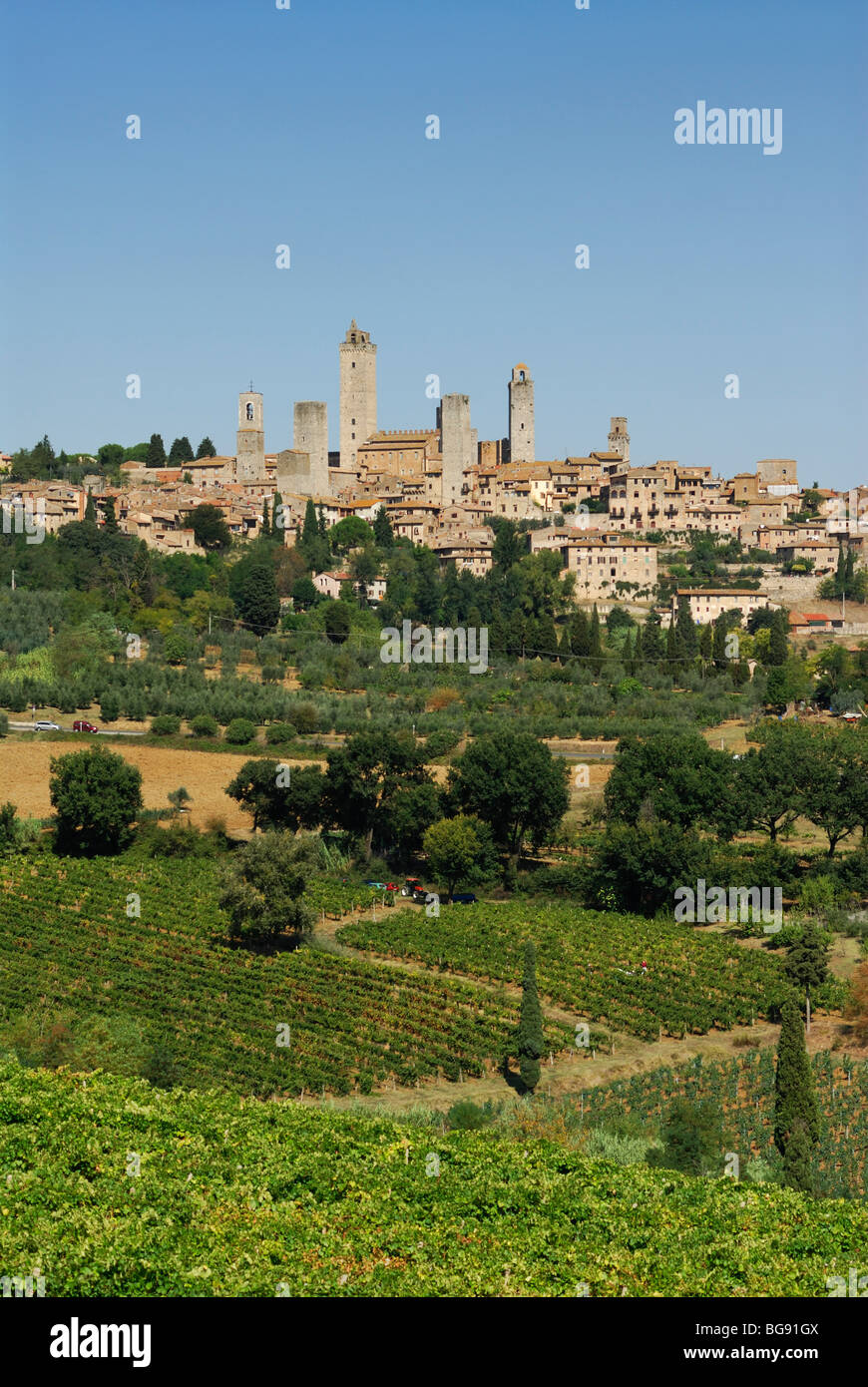 San Gimignano. Toskana. Italien. Charakteristischen mittelalterlichen Türme von San Gimignano. Stockfoto