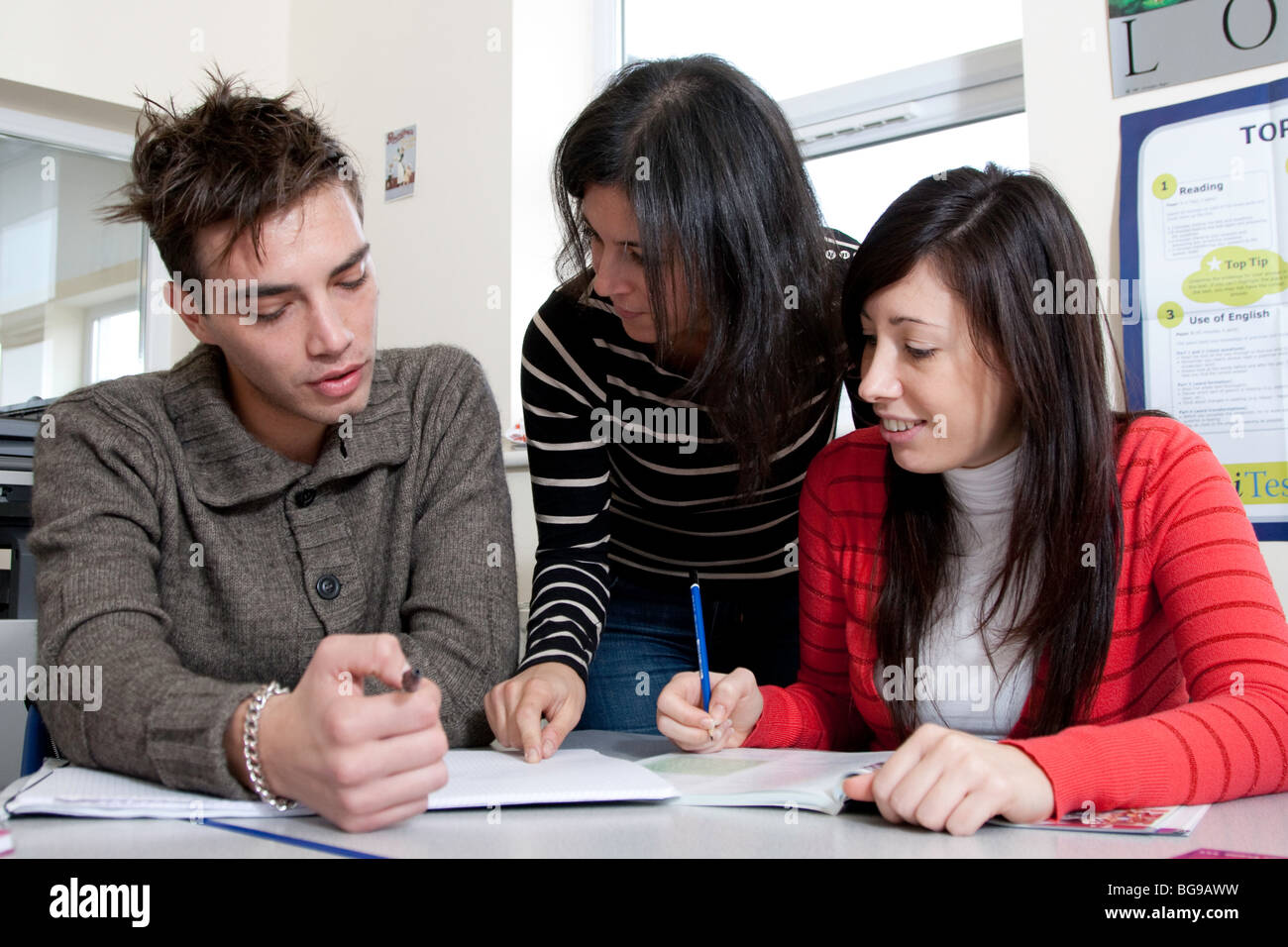 Studenten an der Sprachschule in London Stockfoto