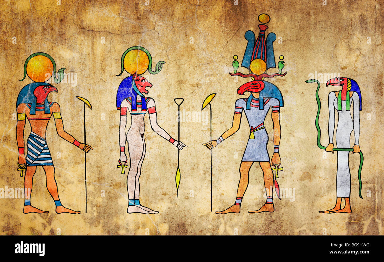 Ägyptische Götter - Götter der untergegangenen Kultur Stockfoto