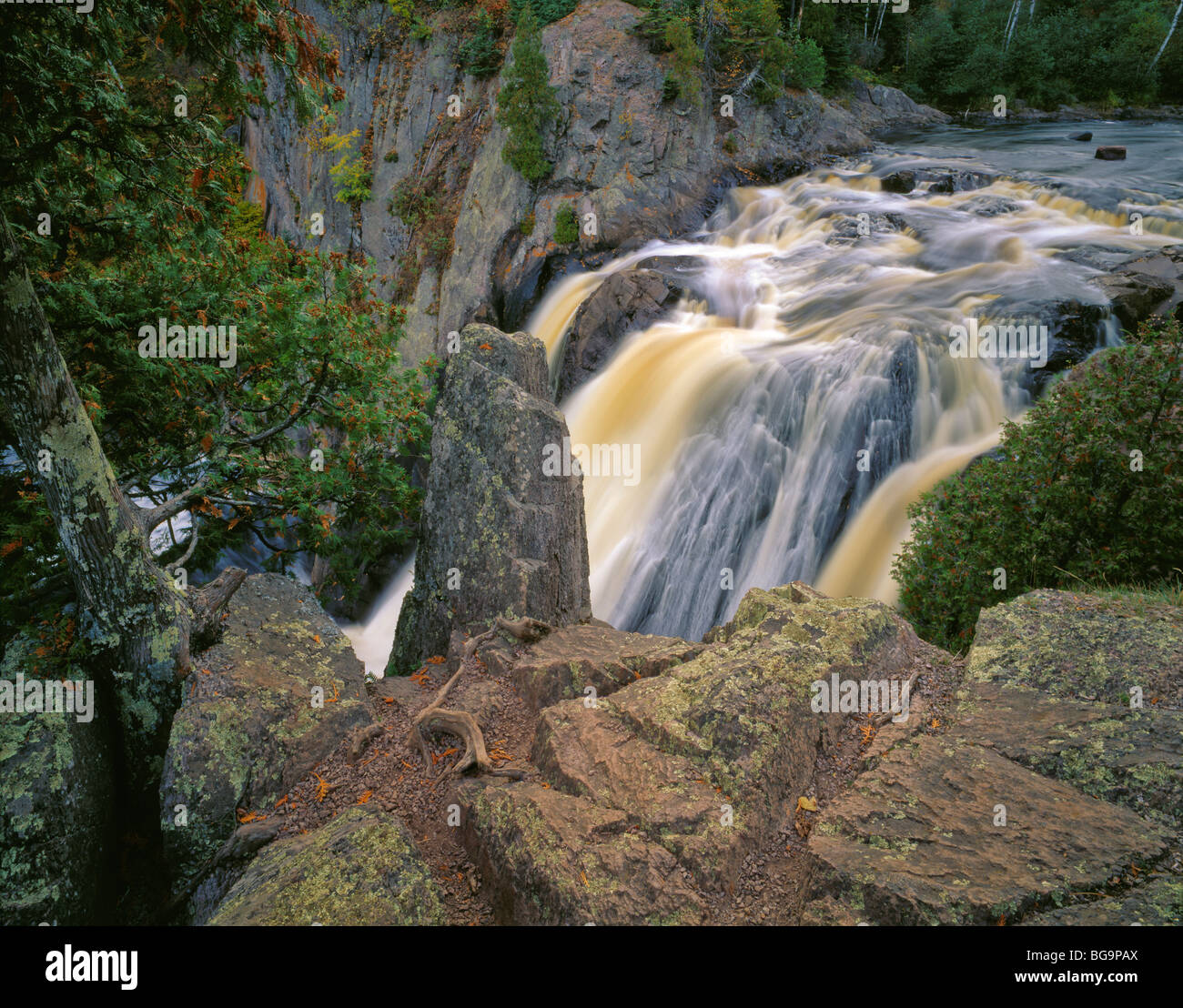 High Falls, Taufe River, Tettegouche State Park, Minnesota Stockfoto