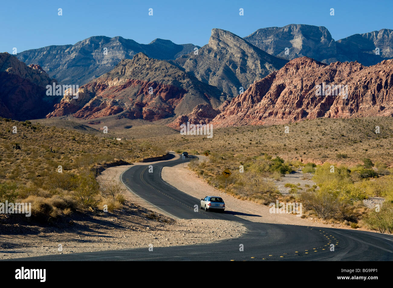 Straße im Red Rock Canyon Stockfoto