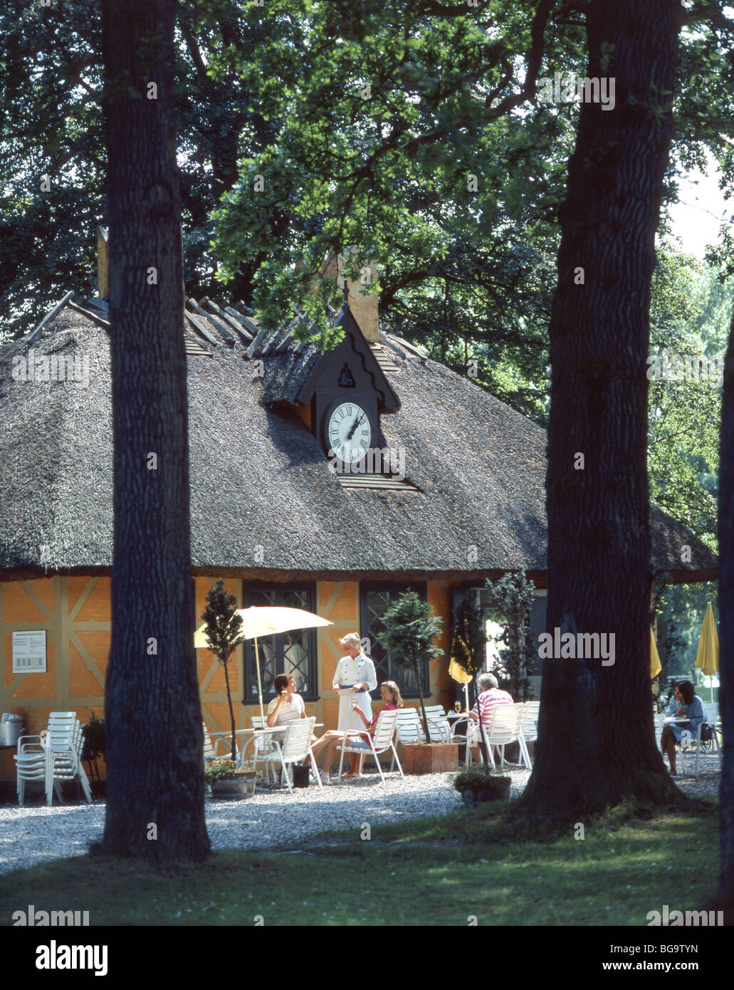Restaurant im Freien, Bellevue Strandbag Klampenbourg Region, Dänemark Stockfoto