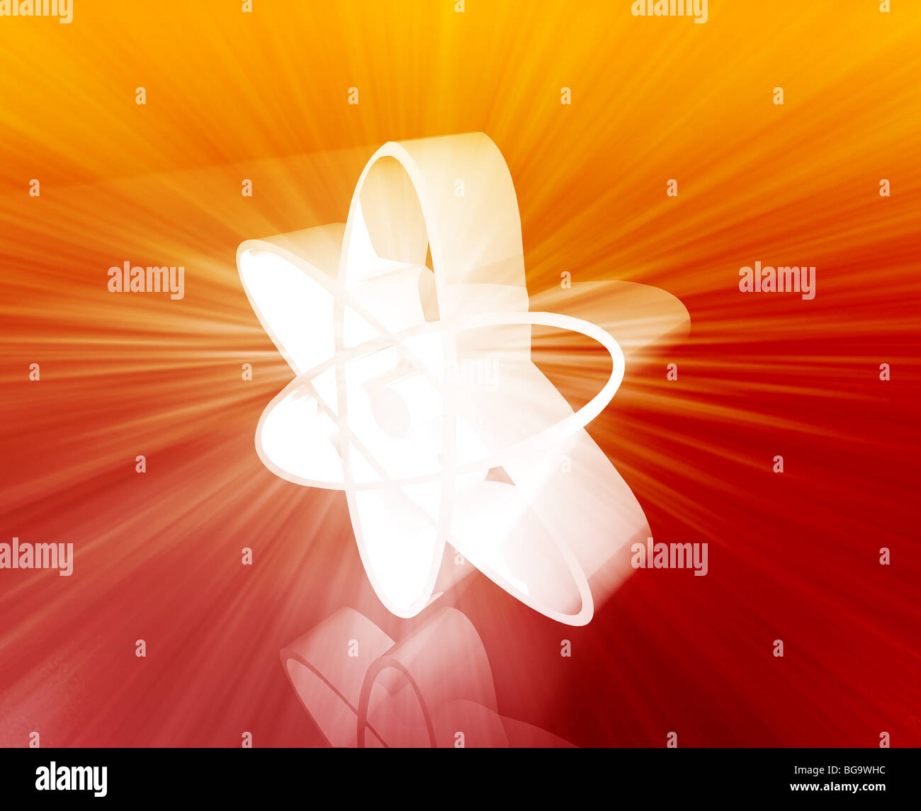 Atomare nuklearen Symbol wissenschaftliche Illustration der umkreisenden atom Stockfoto