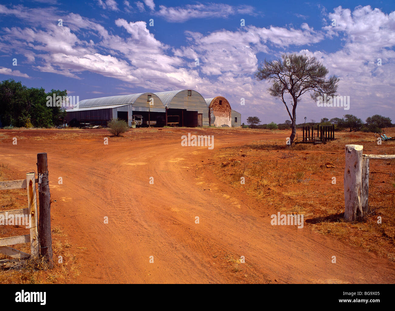 Gebäude, Schaffarm, Outback Western Australia Stockfoto