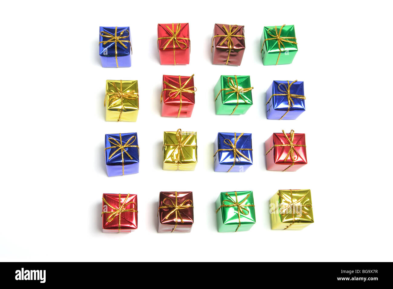 Miniatur-Geschenk-Pakete Stockfoto