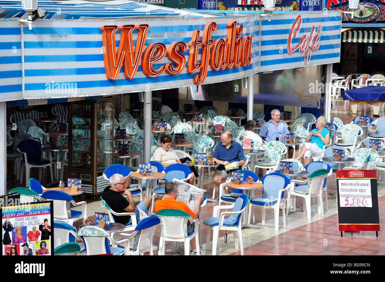 Westfalia-Cafe, CC Cita Shopping Center, Playa del Ingles, San Bartolome de Tirajana, Gran Canaria, Kanarische Inseln, Spanien Stockfoto