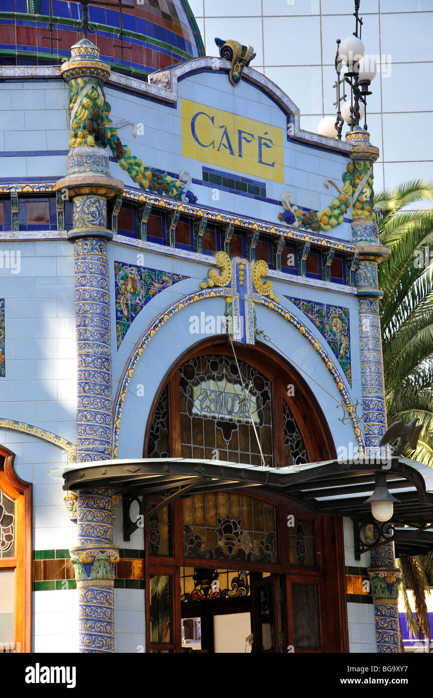 Modernismo Cafe Kiosk, Parque San Telmo, Las Palmas de Canaria, Gemeinde Las Palmas, Gran Canaria, Kanarische Inseln, Spanien Stockfoto Modernismo Cafe Kiosk, Parque San Telmo, Las Palmas de Canaria, Gemeinde Las Palmas, Gran Canaria, Kanarische Inseln, Spanien Stockfoto
