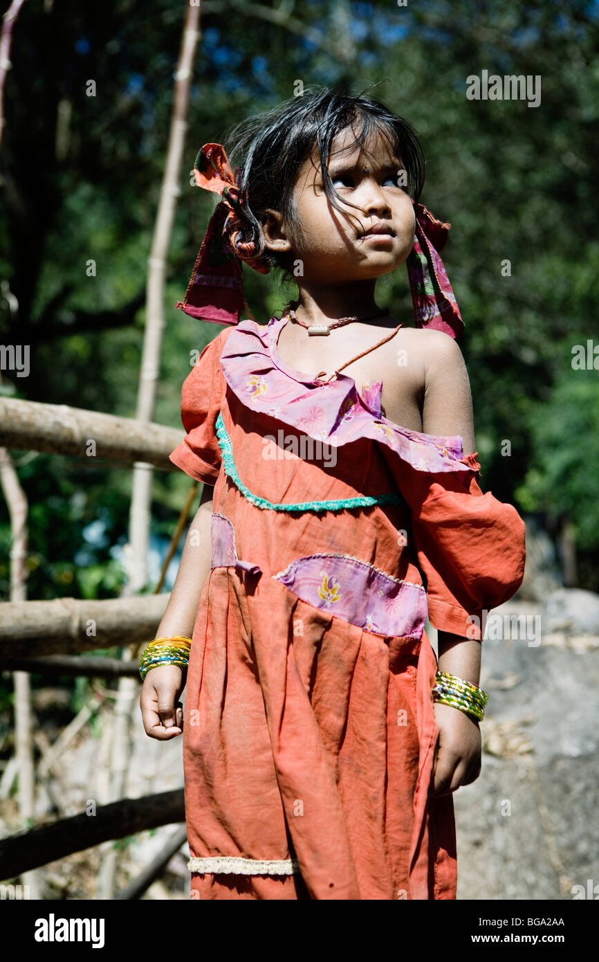 Kleines Mädchen in Orissa Zustand, Indien Stockfoto