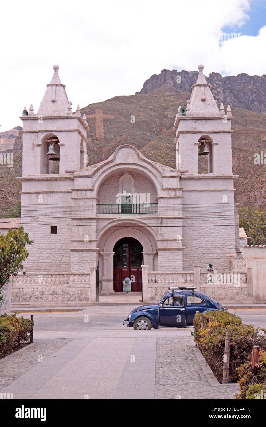 Kirche von Chivay, Arequipa District, Anden, Peru, Südamerika Stockfoto