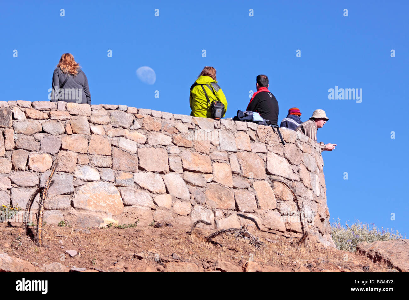 Aussichtsplattform im Colca Canyon, Anden, Peru, Südamerika Stockfoto