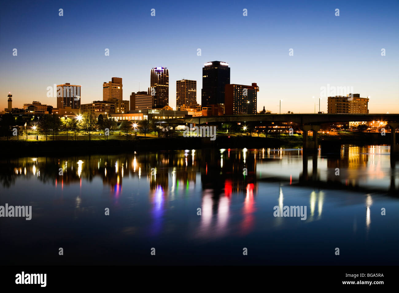 Blaue Stunde in Little Rock Stockfoto