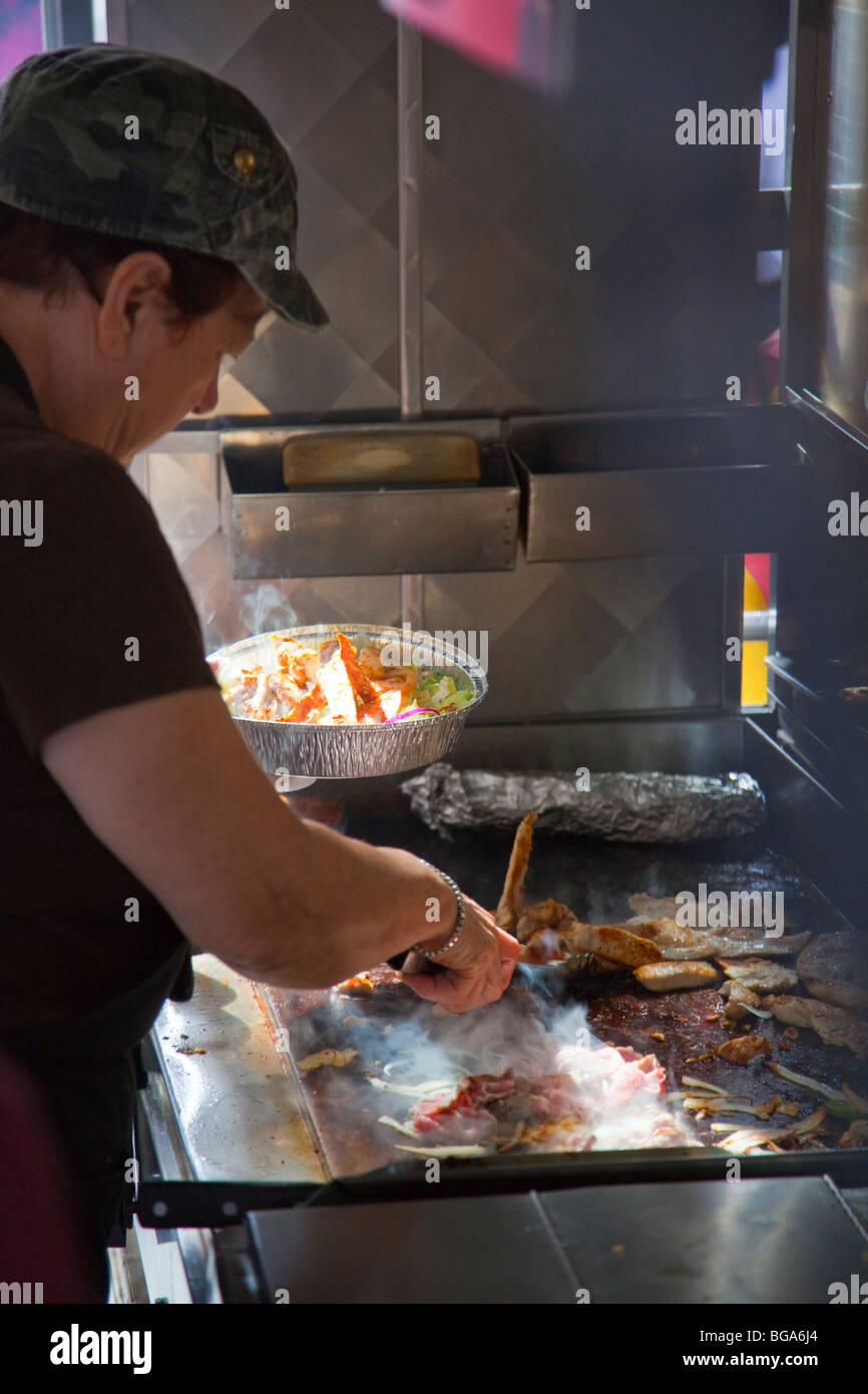 Halal-Suppen-Anbieter in Downtown Manhattan, New York City Stockfoto