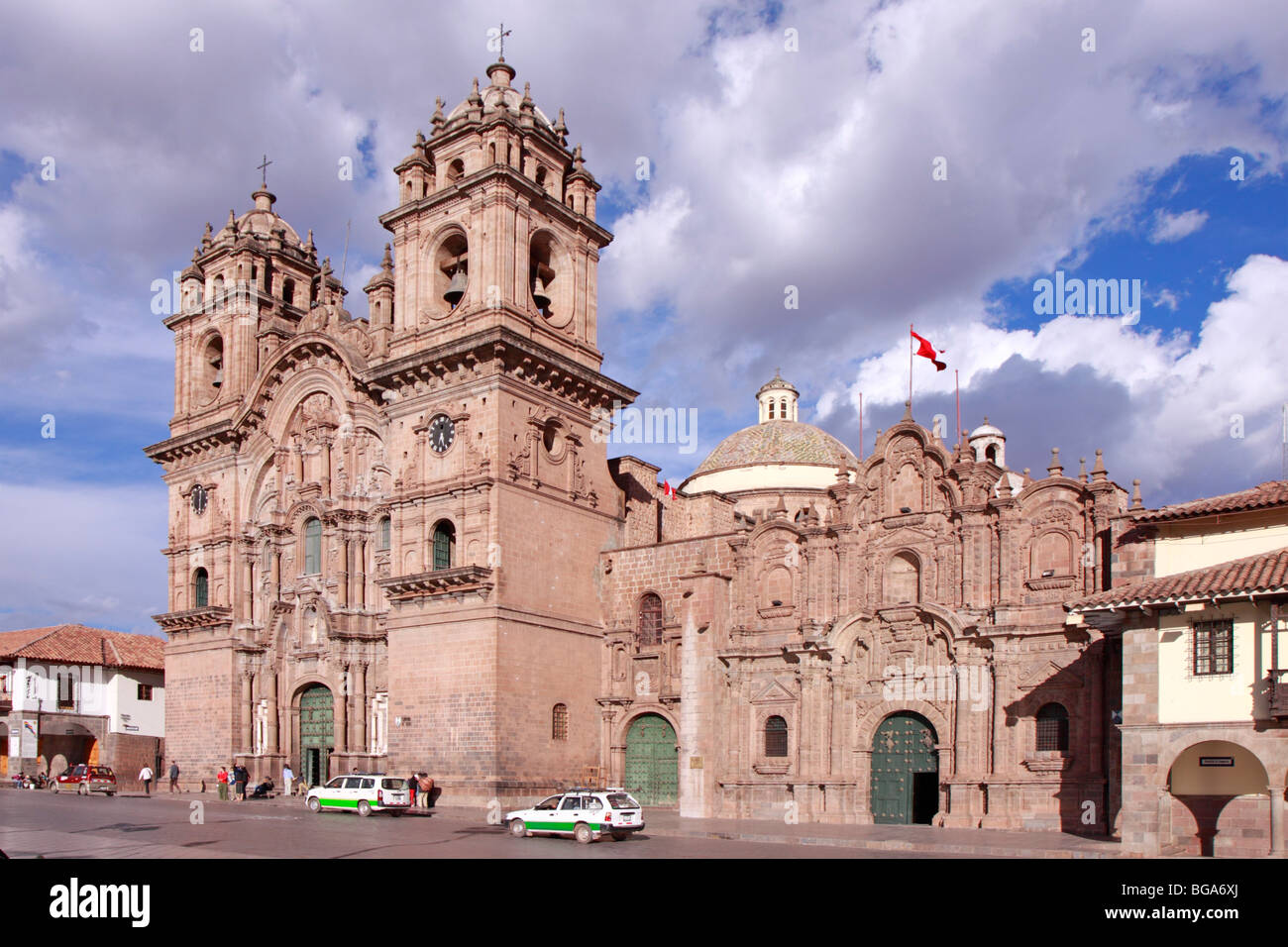 La Compania Kirche, Plaza Mayor, Cuzco, Anden, Peru, Südamerika Stockfoto