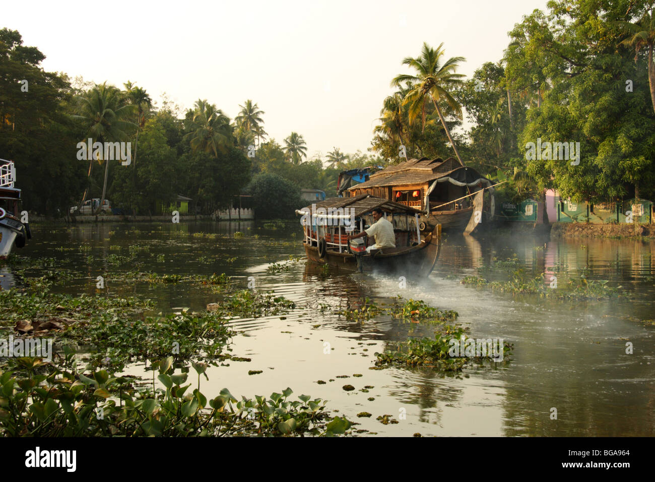 Kerala zurück Wassertourismus, Kumarakom Stockfoto