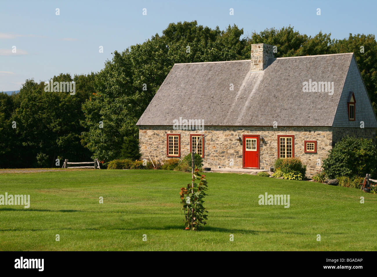 eine der ältesten Siedlungen in Nordamerika, Ile d Orleans Stockfoto