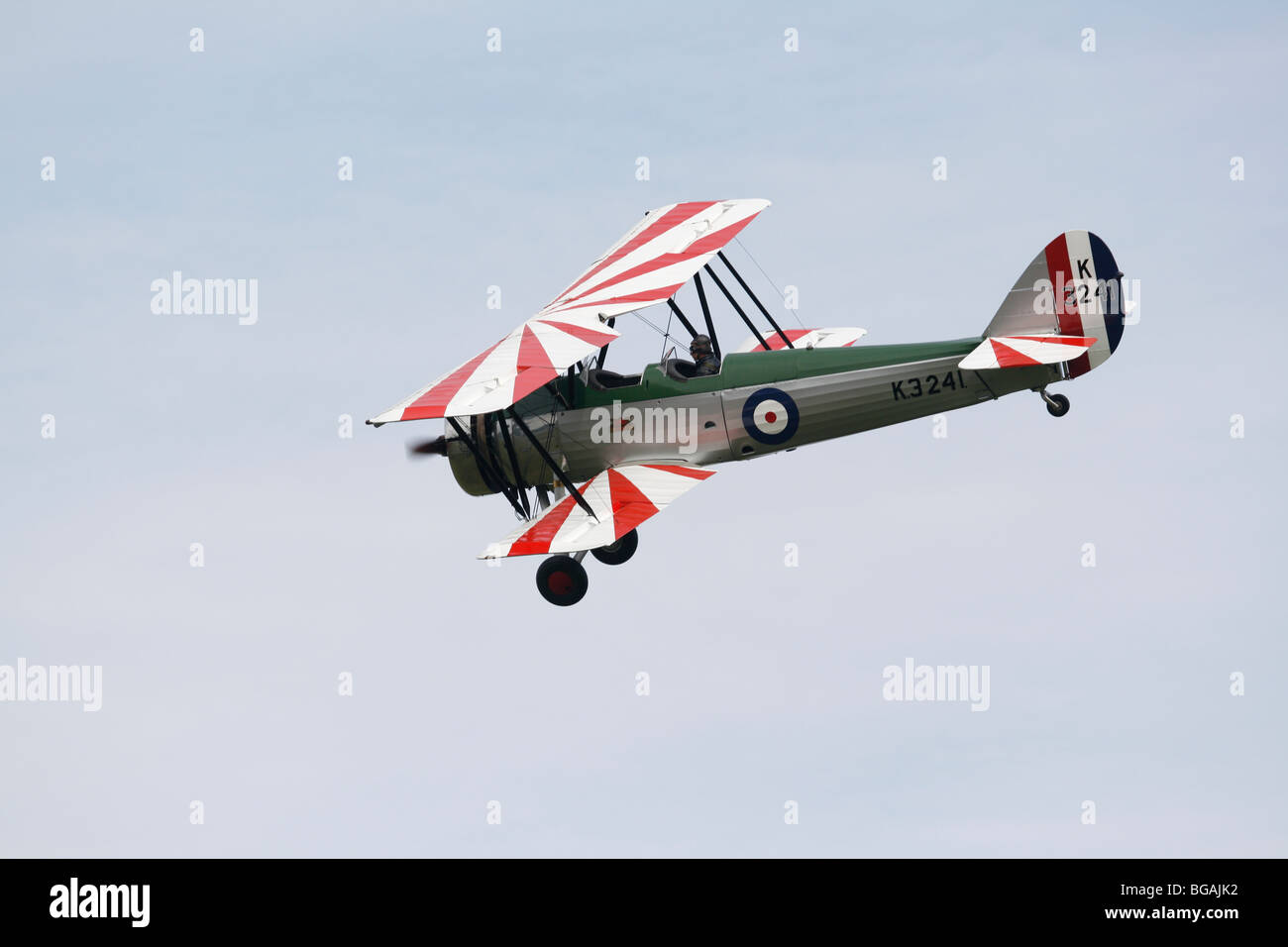 Shuttleworth - Avro Tutor RAF Trainer - 1933. 5 Zylinder-Armstrong Siddeley Lynx-Sternmotor - diente bis 1946. Farben der Central Flying School Aerobatic Team - K3215 Stockfoto