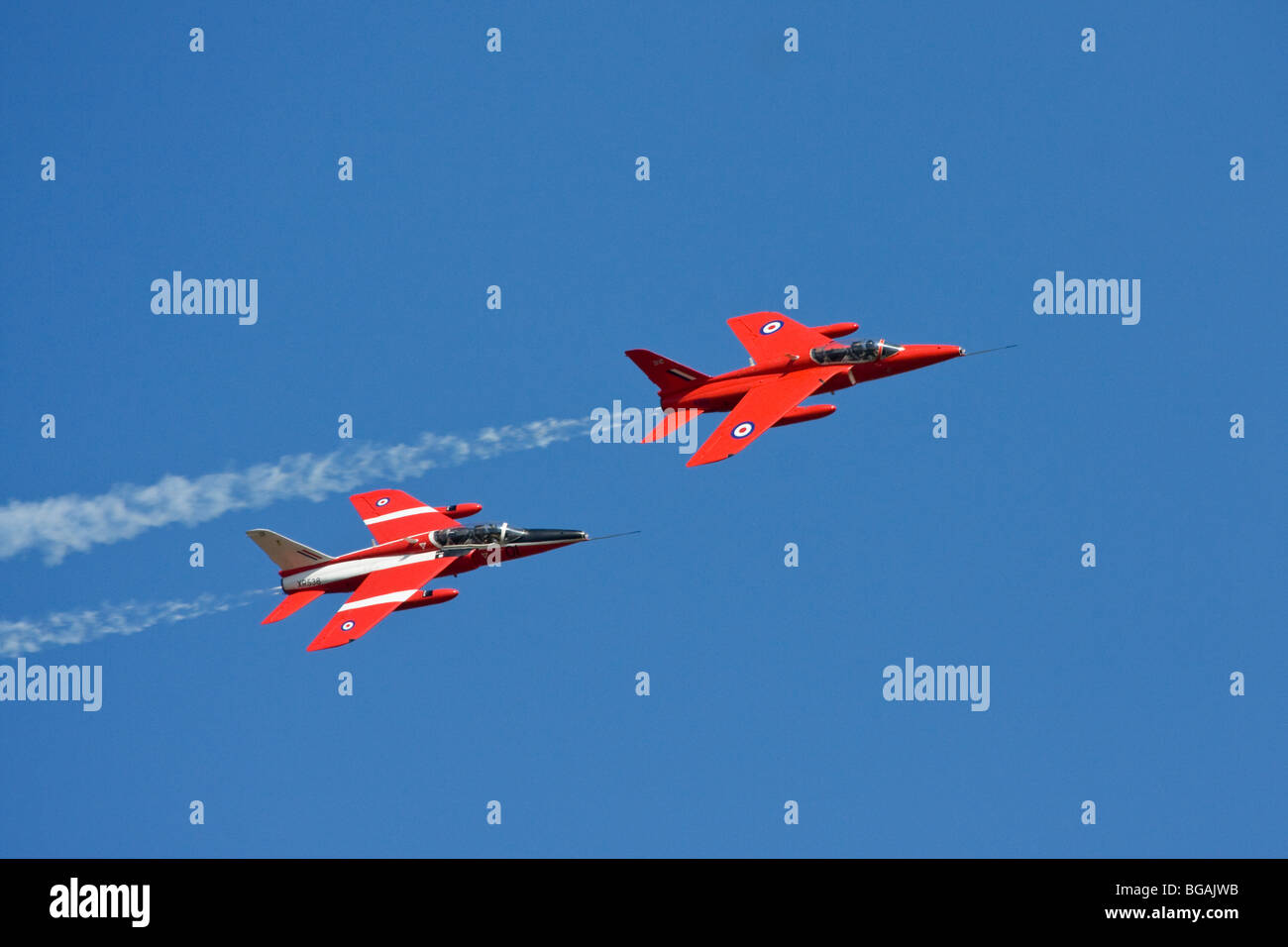 Zwei Folland Gnat Flugzeuge in Bildung Stockfoto