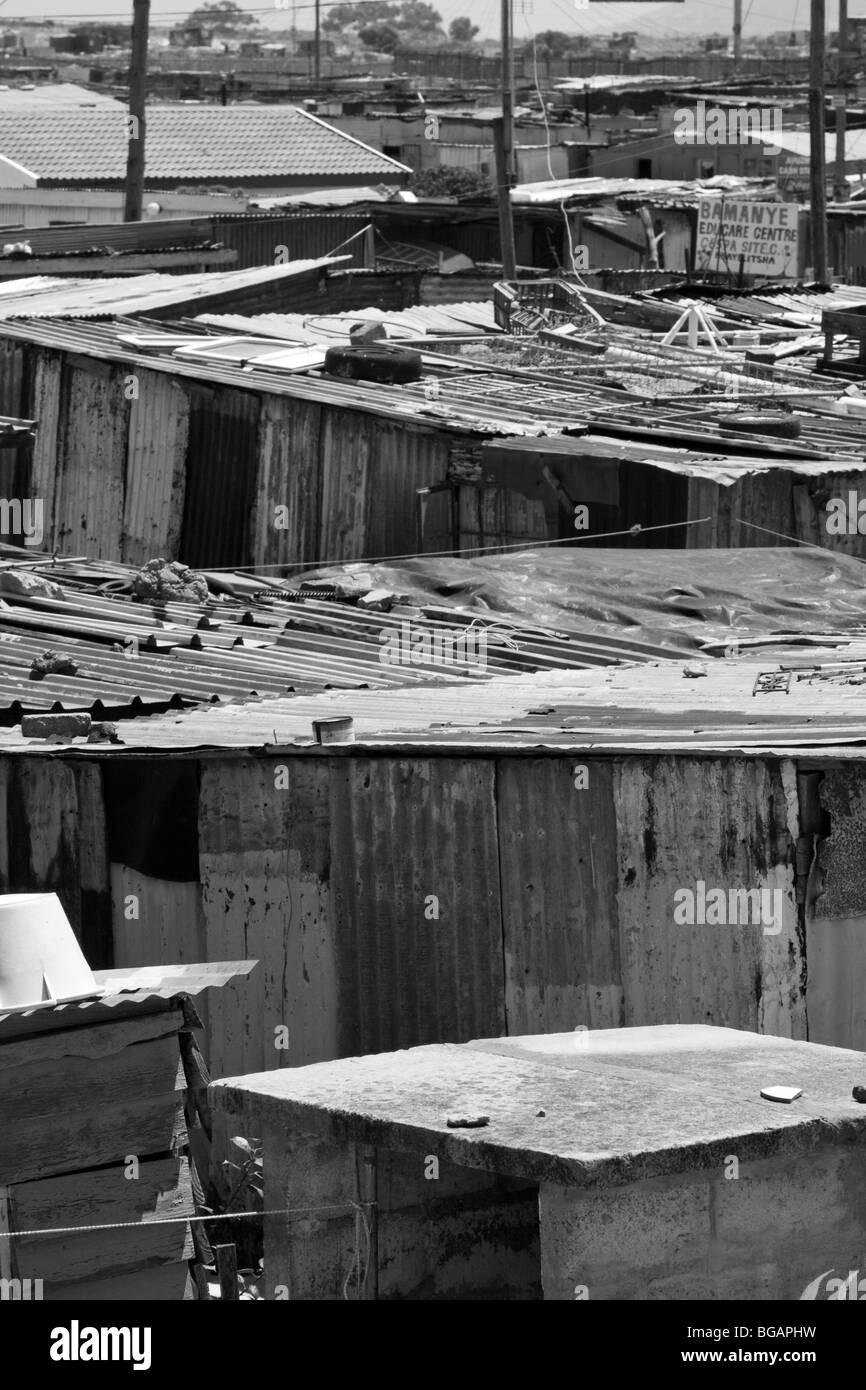 Eine Ansicht der Langa Township in Kapstadt Stockfoto