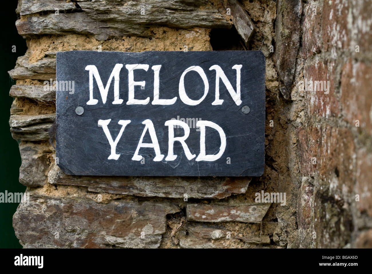 Melone Hof Schild An Der Verlorene Garten Von Heligan Cornwall