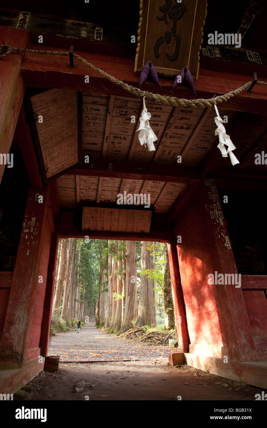 Japan, Honshu Island, Togakushi Mountain Range, Togakushi Shinto Shrine Stockfoto