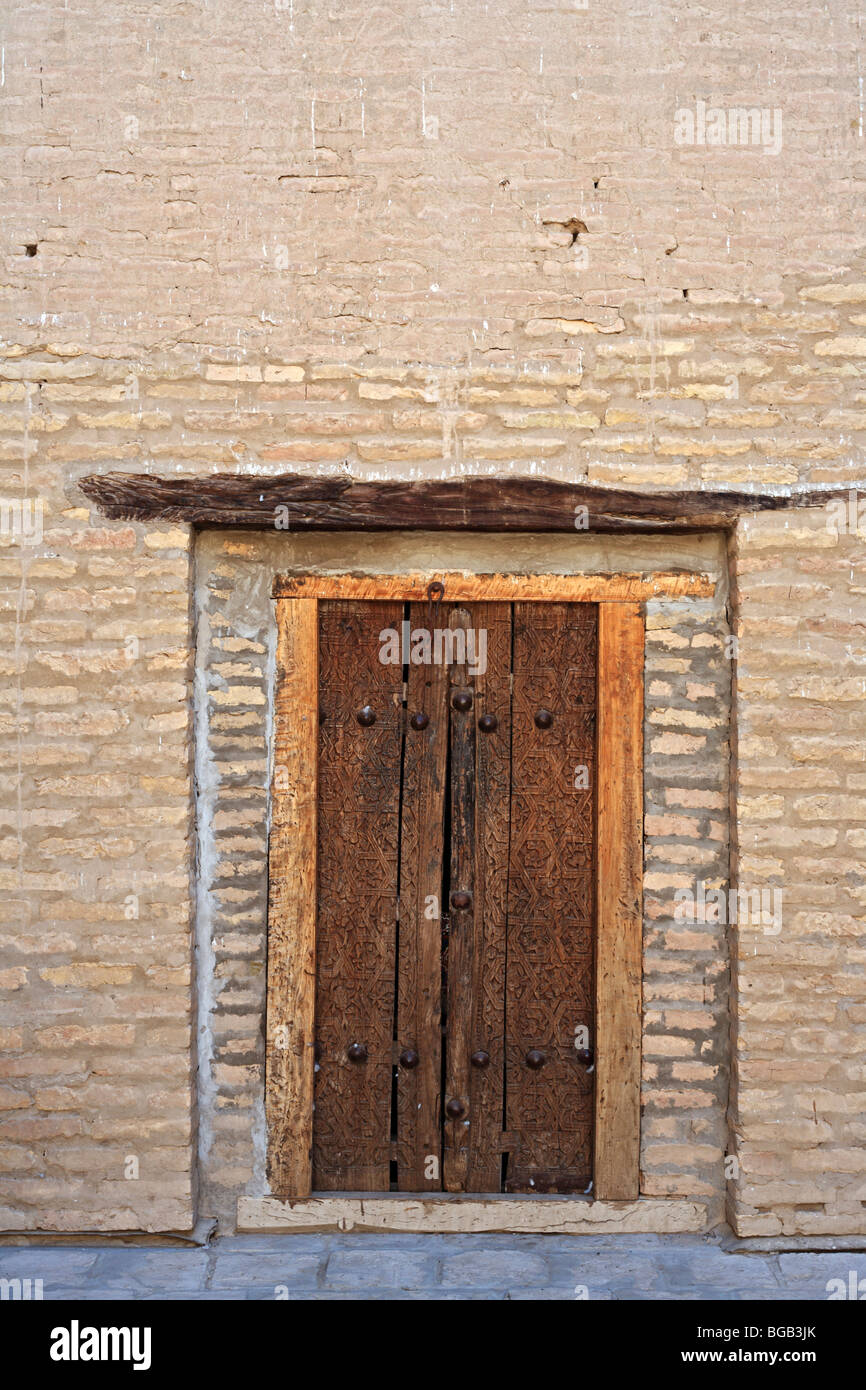 Tür in Khan Palast, Chiwa, Usbekistan Stockfoto