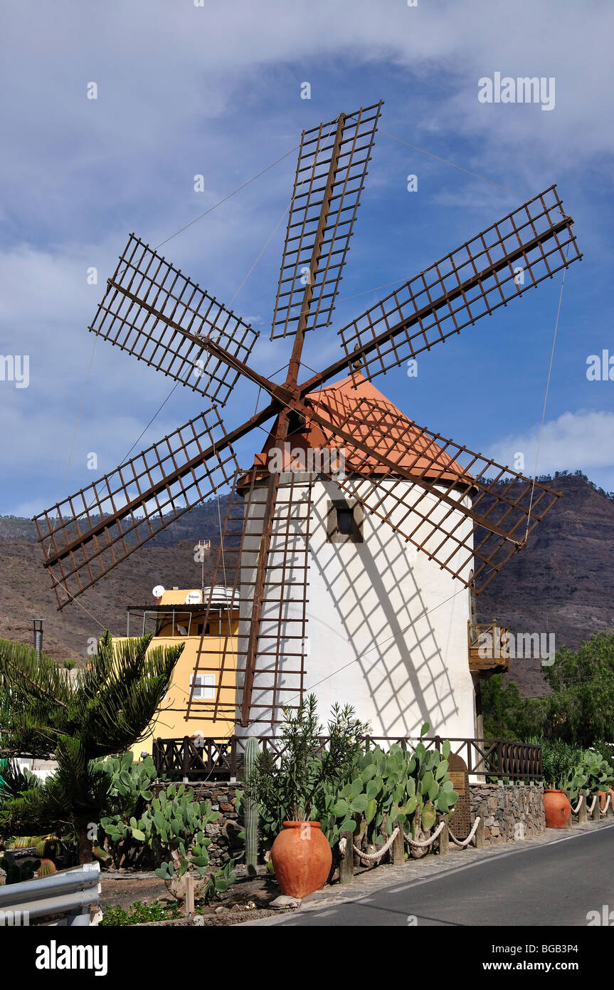 Molino de Viento, Morgan, Morgan-Gemeinde, Gran Canaria, Kanarische Inseln, Spanien Stockfoto