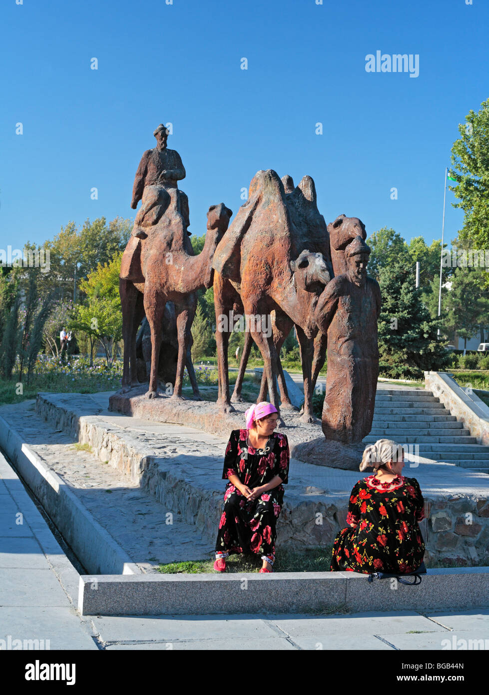 Denkmal auf der großen Seidenstraße, Samarkand, Usbekistan Stockfoto