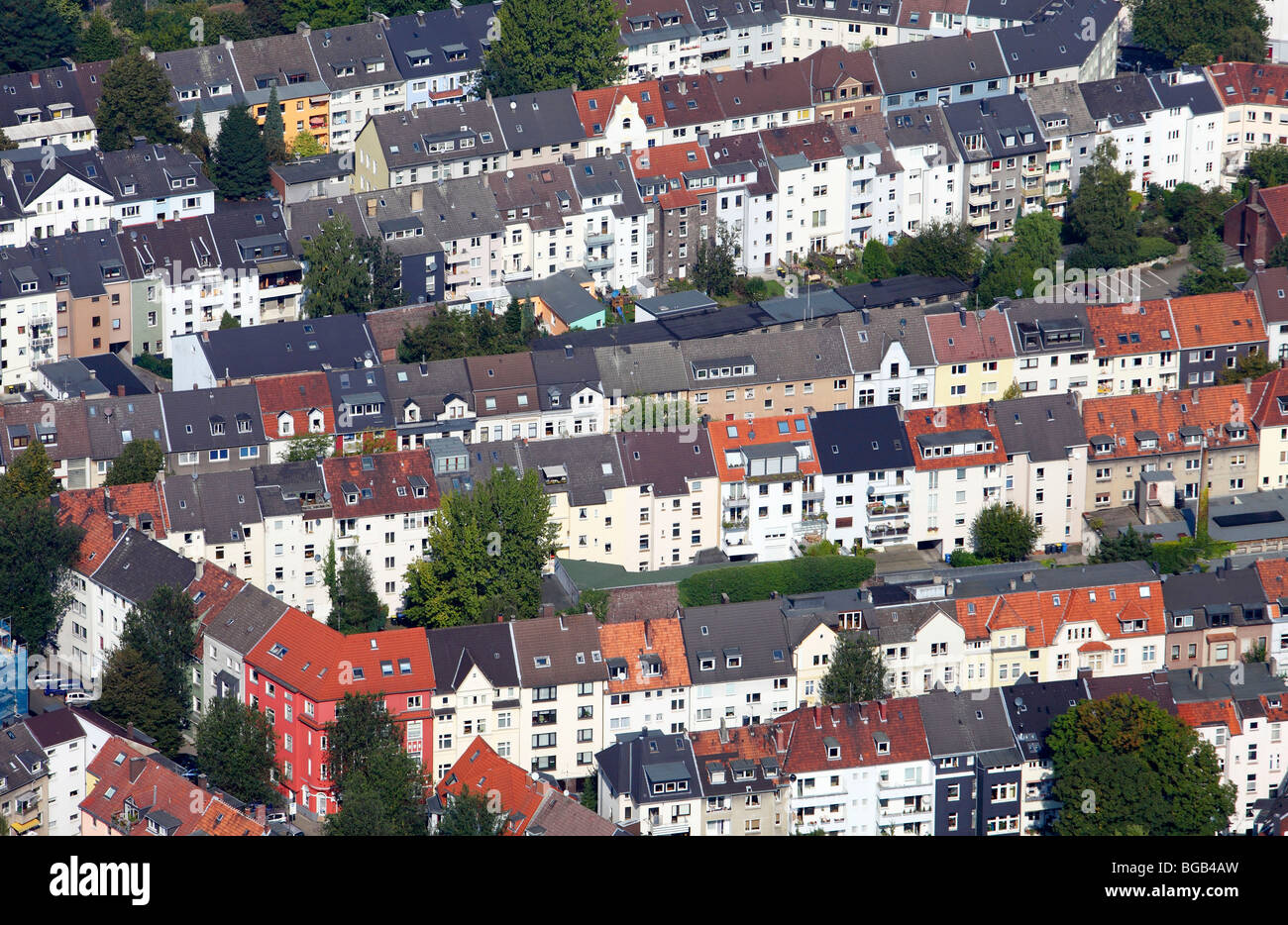 Wohnhäuser in der Mitte der Stadt Essen, Rüttenscheid, NRW, Deutschland, Europa. Stockfoto
