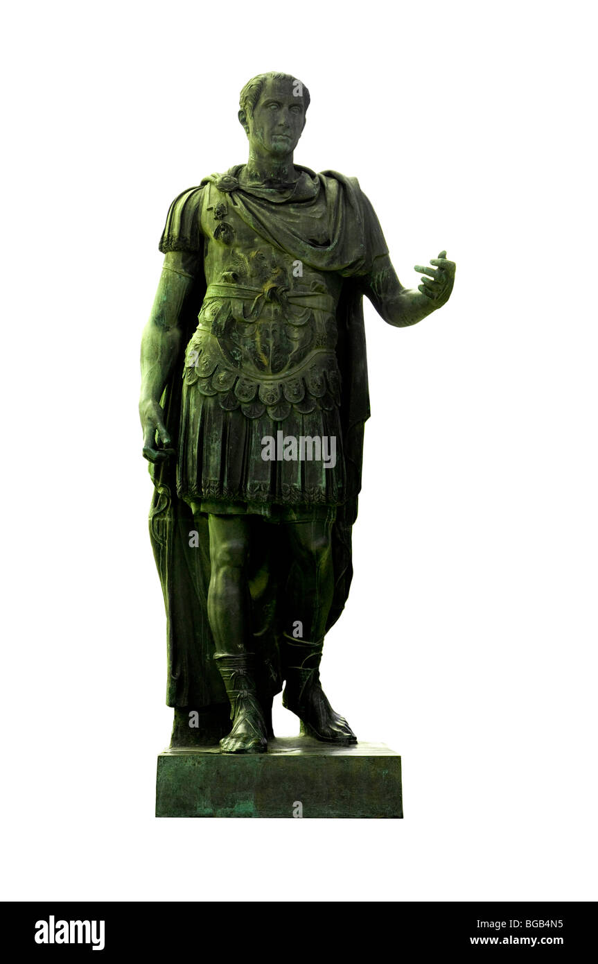 Bronze-Statue des Diktators Julius Caesar auf der Via dei Fori Imperiali, Rom, Italien Stockfoto