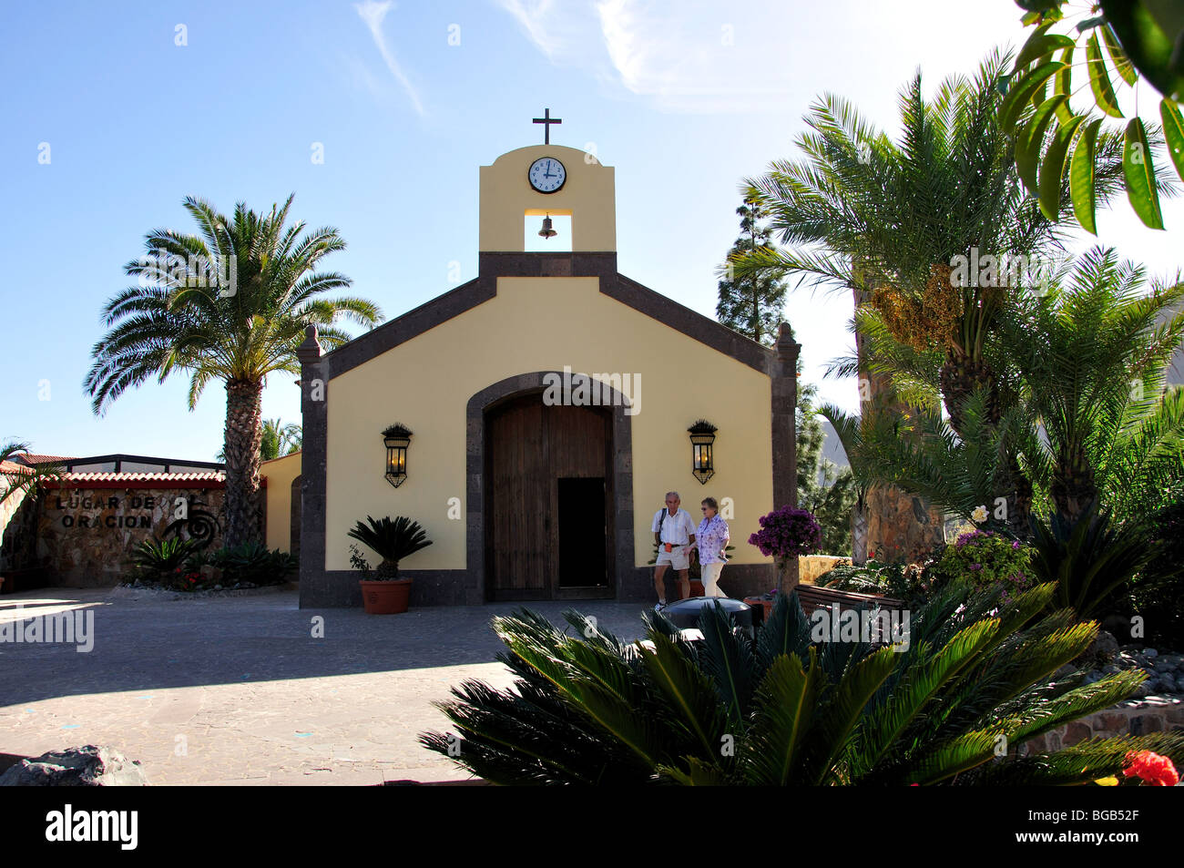 Kleine Kirche am Hotel Las Tirajanas, San Bartolome de Tirajana, San Bartolome Gemeinde, Gran Canaria, Kanarische Inseln, Spanien Stockfoto