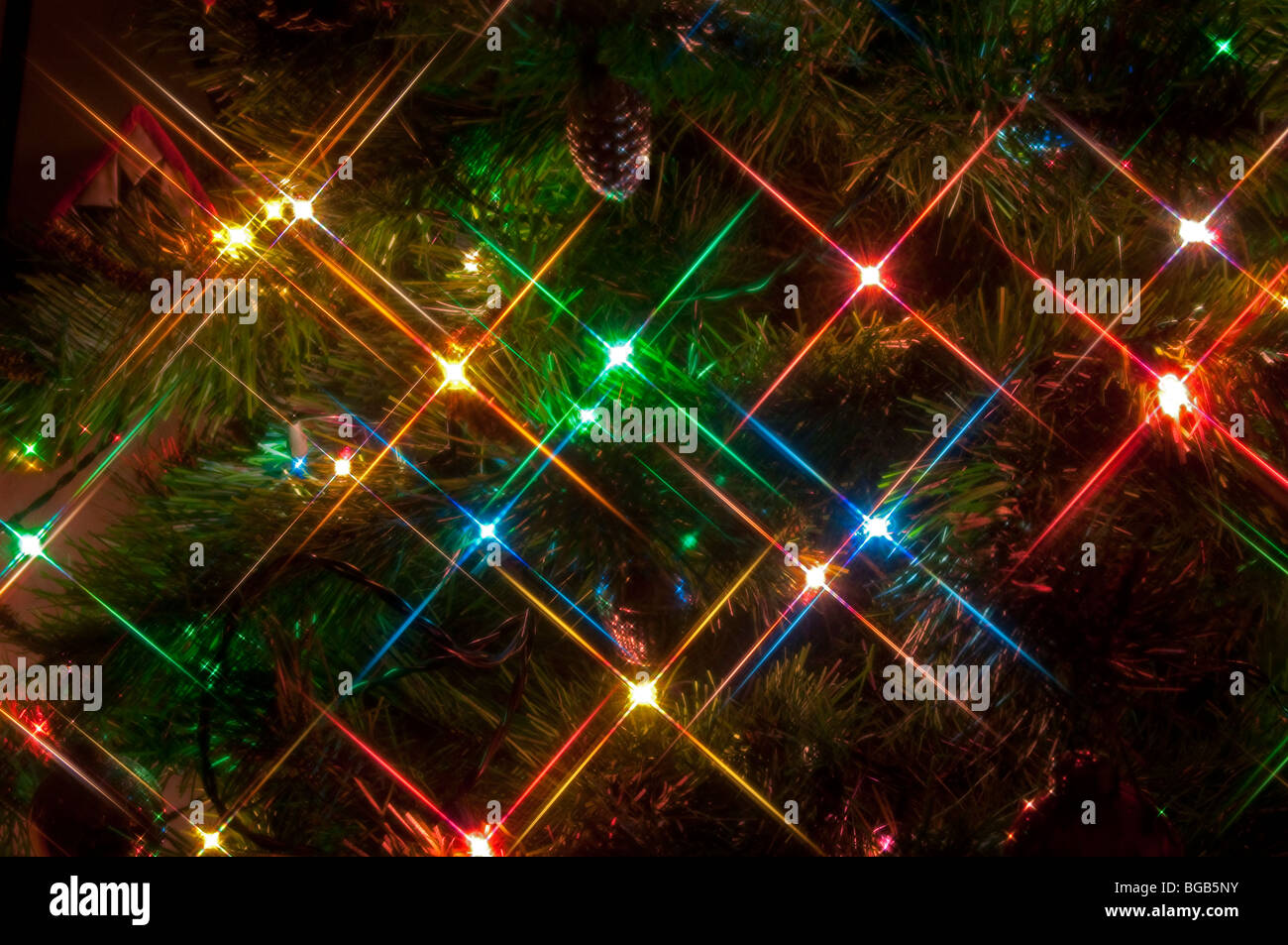 Weihnachtsbeleuchtung mit einem Augenzwinkern Stockfoto
