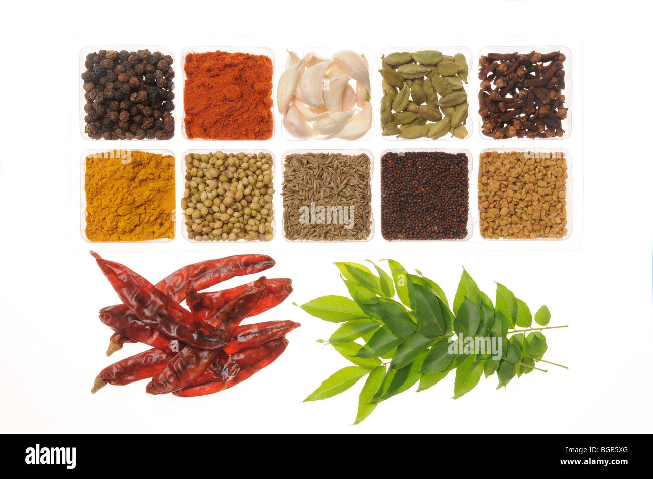 Gewürze aus Indien Stockfoto