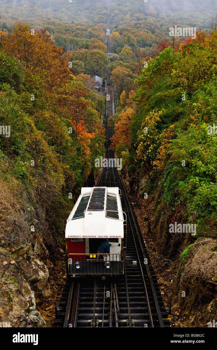 Lookout Mountain Incline Railway und Herbst Farbe in Chattanooga, Tennessee Stockfoto