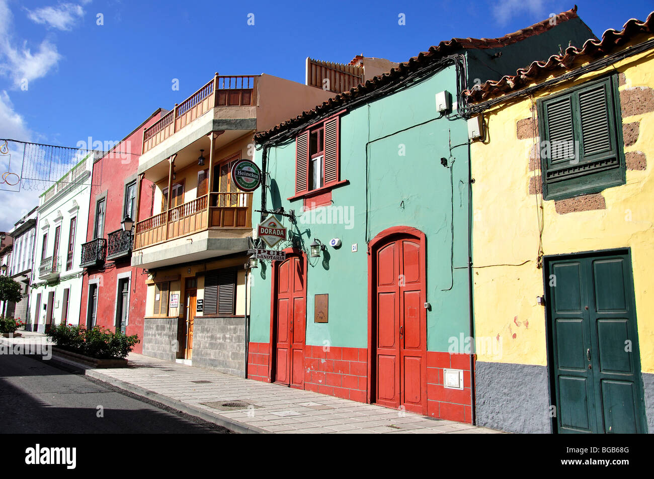 Kolonialen Häuser, San Francisco, Telde, Telde Gemeinde, Gran Canaria, Kanarische Inseln, Spanien Stockfoto