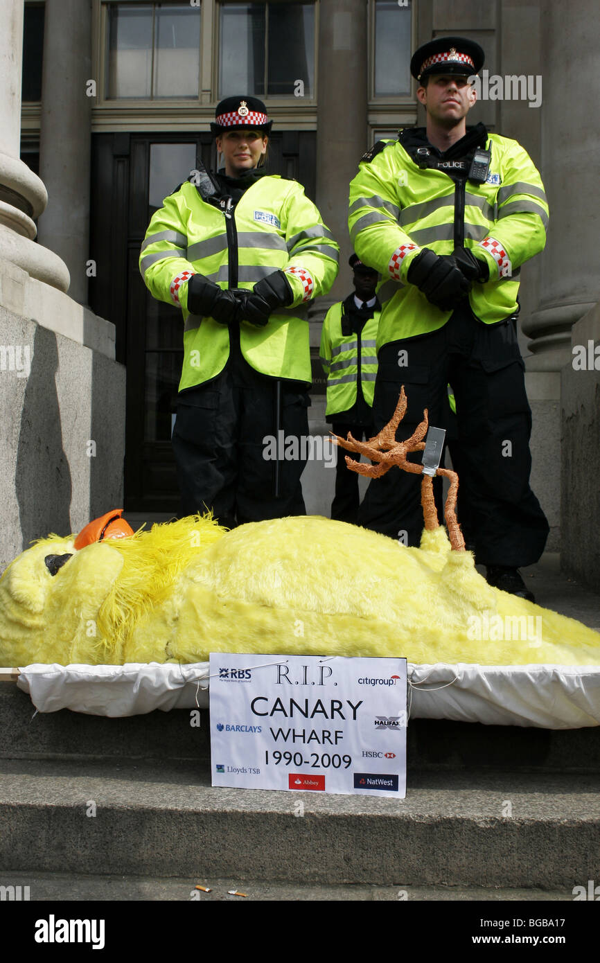 England, London, City, Threadneedle Street, Bank of England G20-Proteste, April 2009 Stockfoto