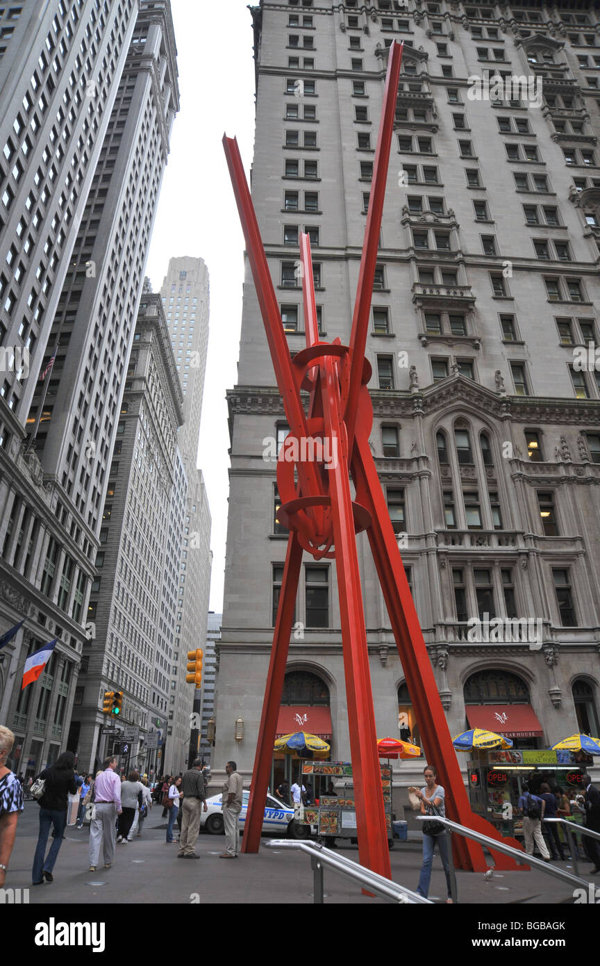 9 / 11 Memorial in der Innenstadt von Manhattan, gebaut aus Stahlträger des World Trade Centre Stockfoto