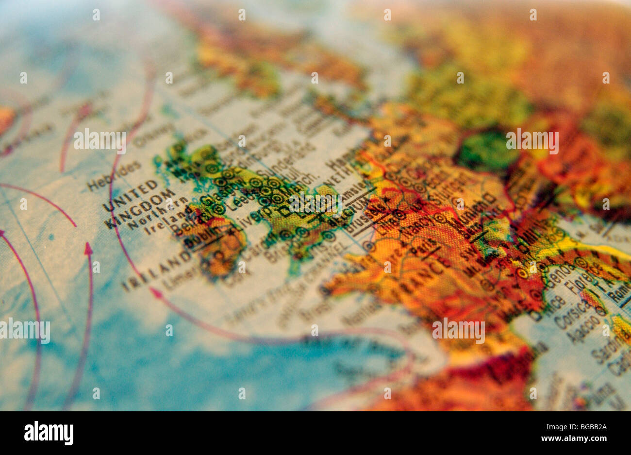 Foto von UK England Großbritannien Karten Globus reisen atlas Stockfoto