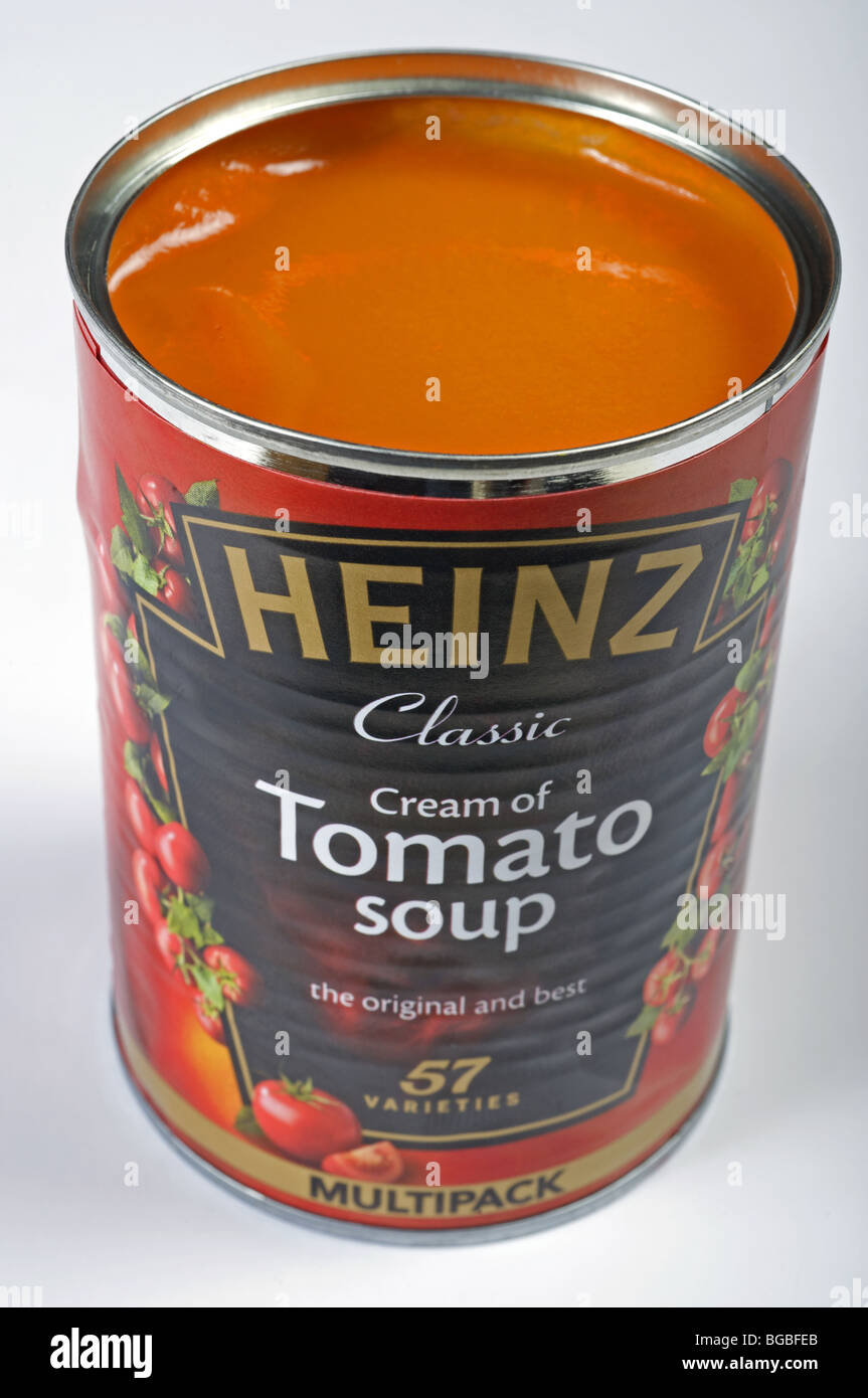 Kann Heinz Tomatensuppe Stockfoto